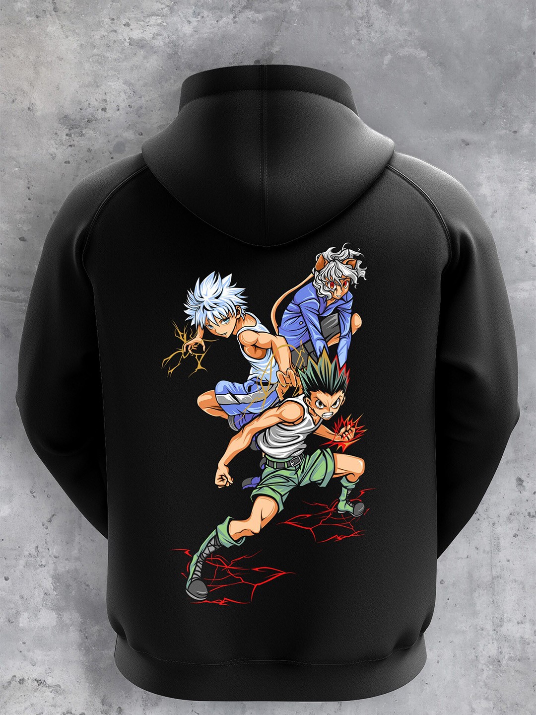 

fanideaz Hunter X Hunter Printed Hooded Pullover, Black