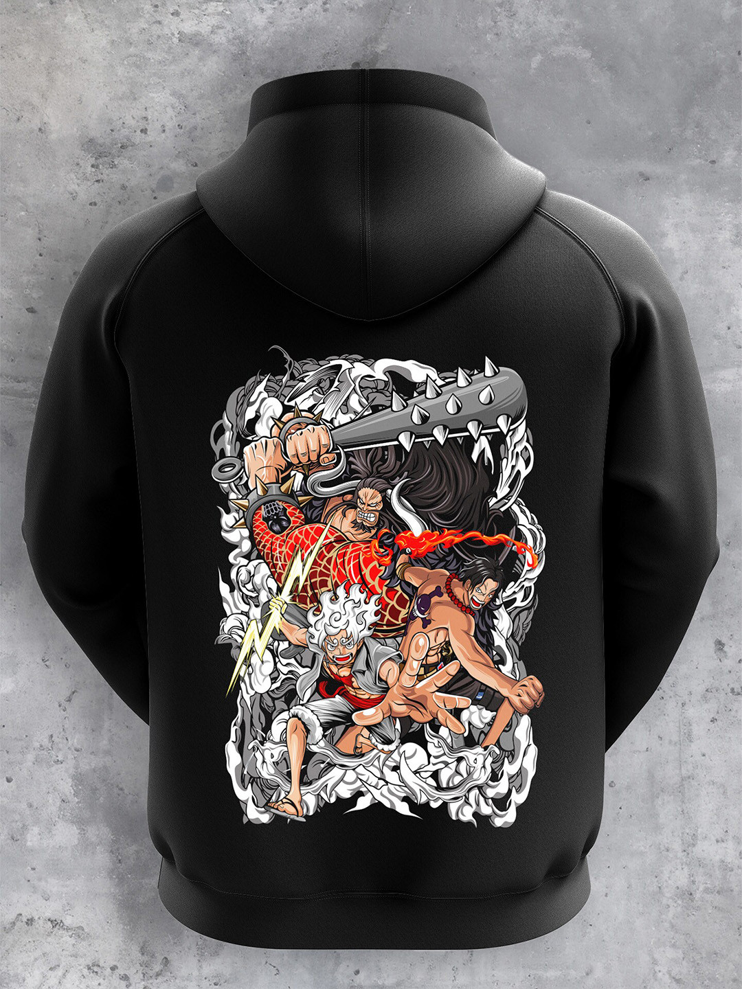 

fanideaz Men Black Printed Hooded Sweatshirt