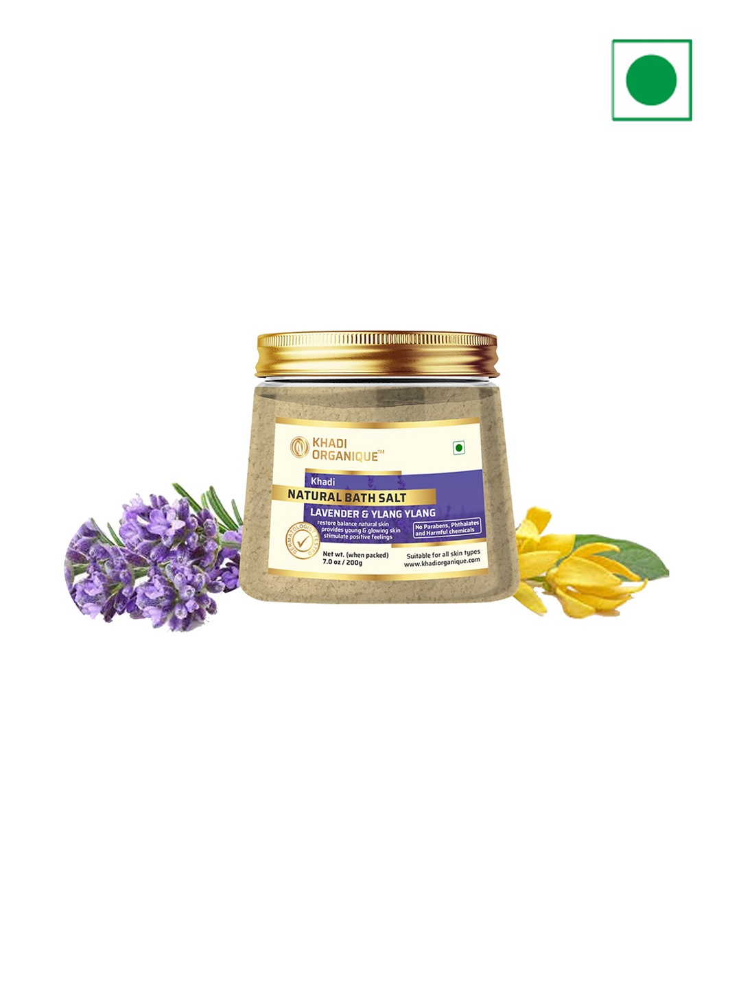 

Khadi Organique Lavender & Ylang Ylang Natural Bath Salt - 200g, Cream