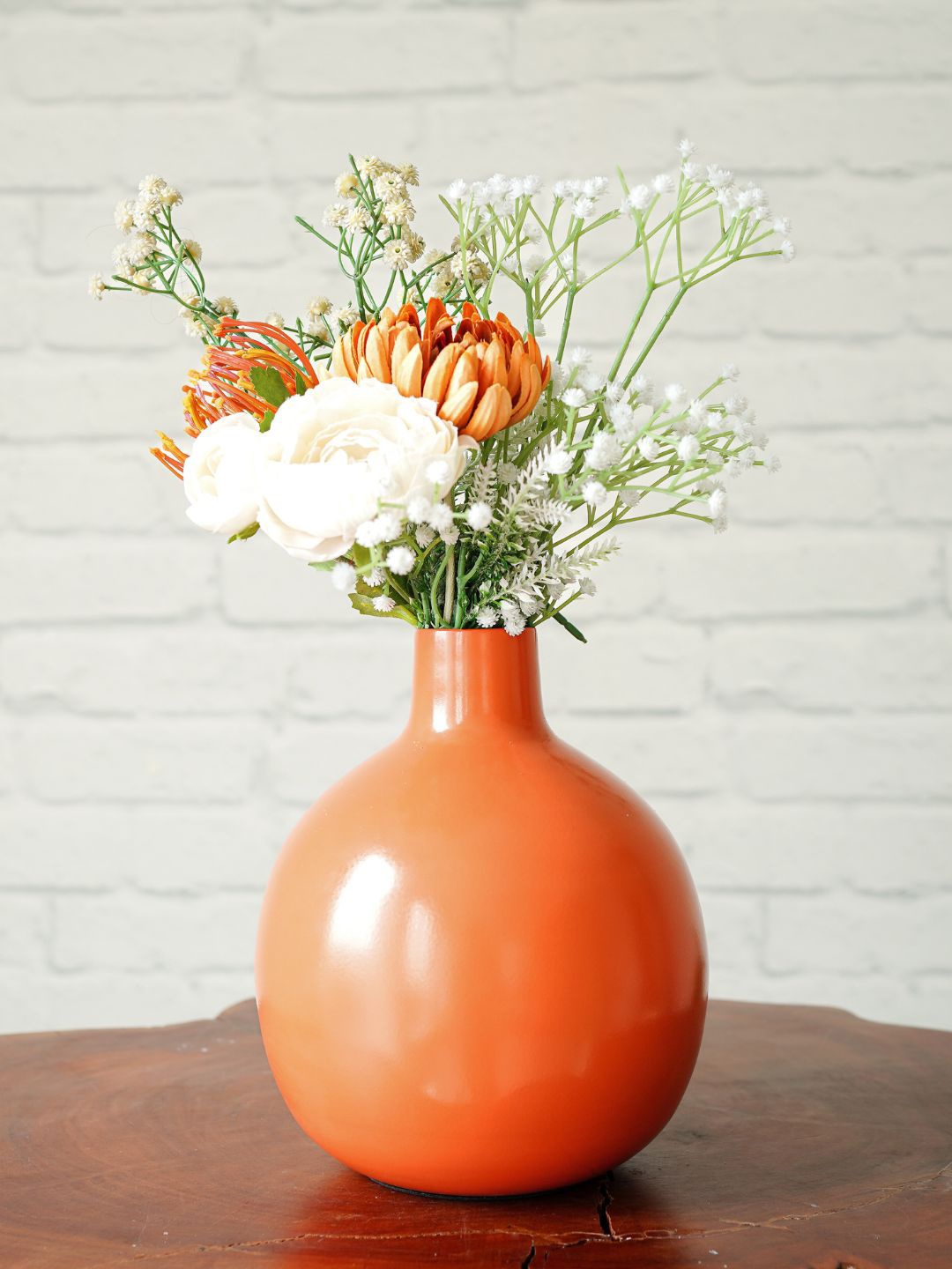 

BEHOMA Orange-Coloured Metal Bud Flower Vase