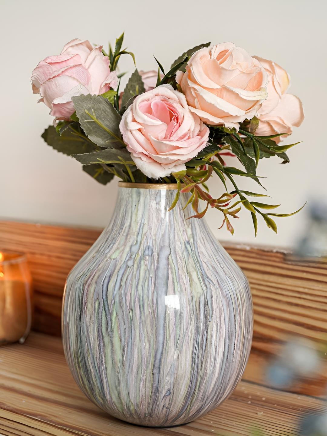 

BEHOMA Multicolour Metal Flower Vase - Small, Multi