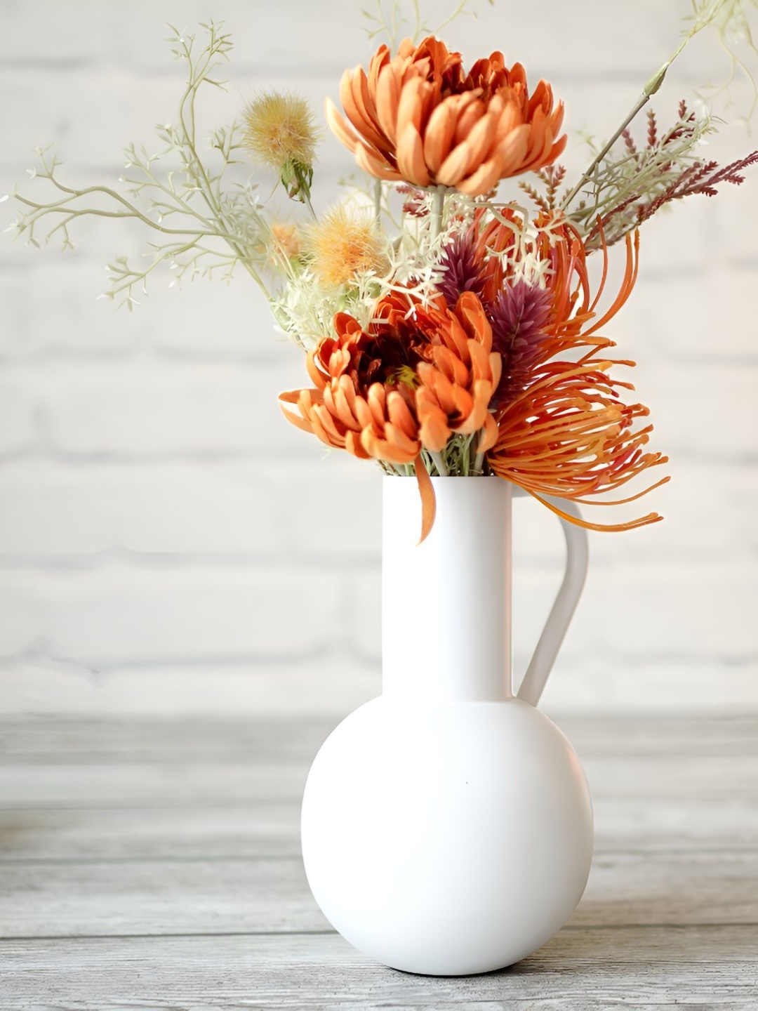

BEHOMA White Metal Jug Flower Vases