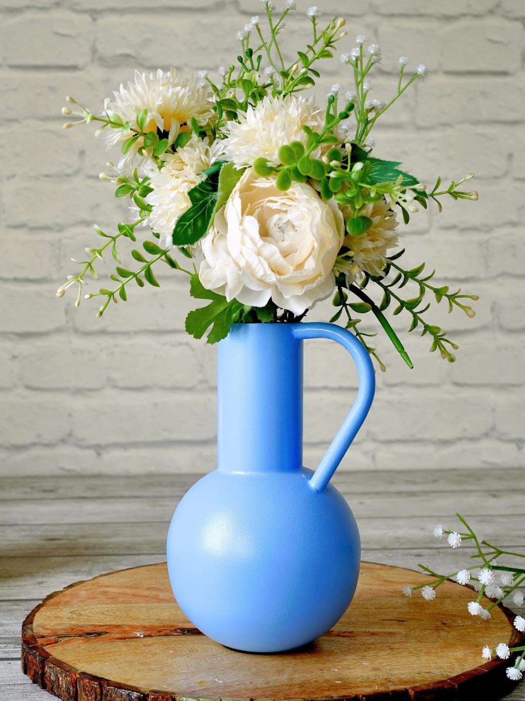 

BEHOMA Blue Metal Jug Flower Vase