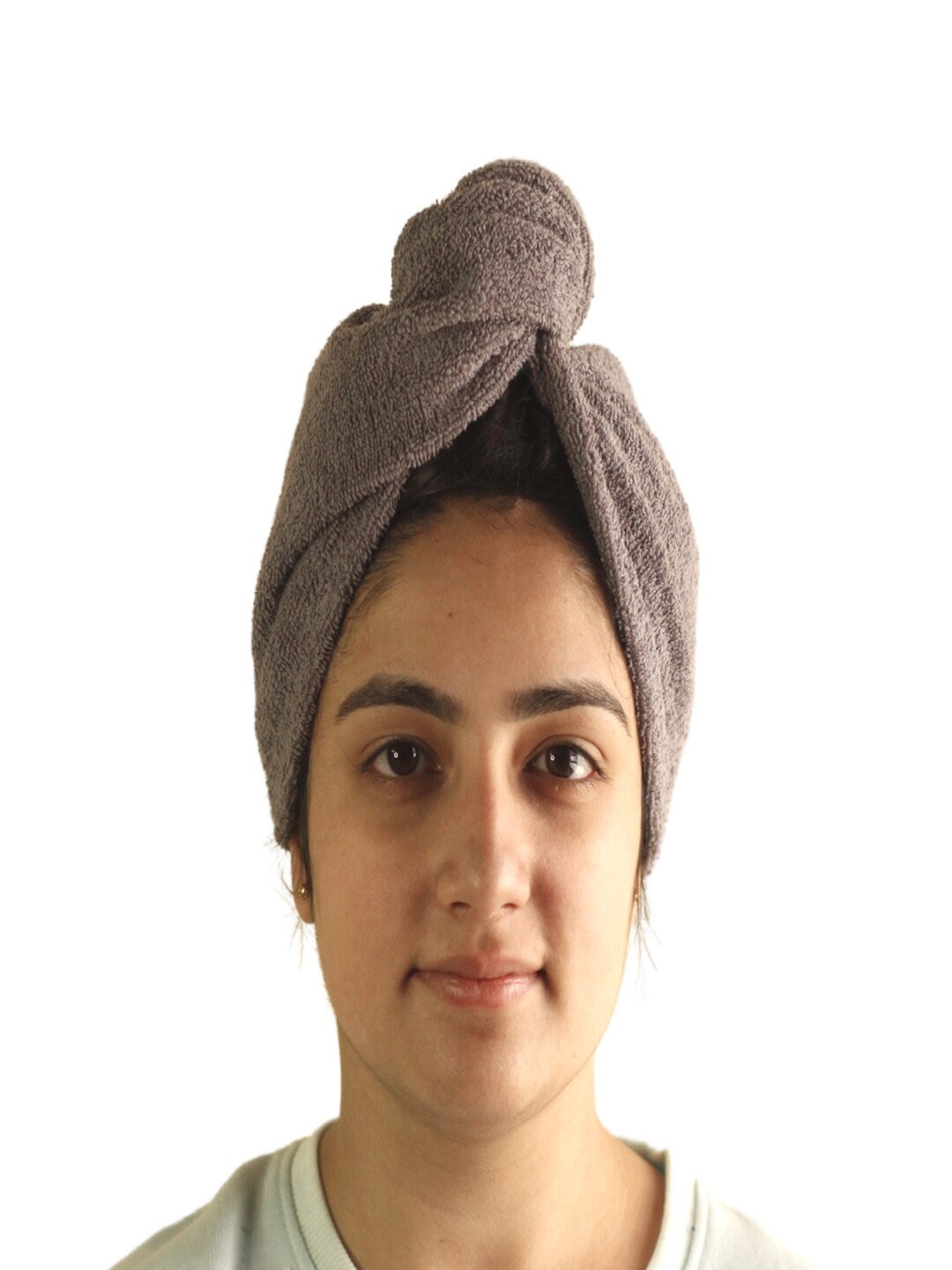 

GAB Women Grey Solid Cotton 210 GSM Head Wrap