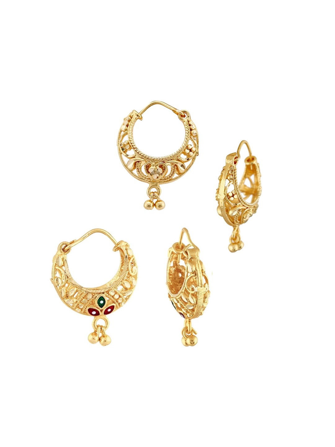 

Vighnaharta Set Of 2 Gold-Plated Chandbalis