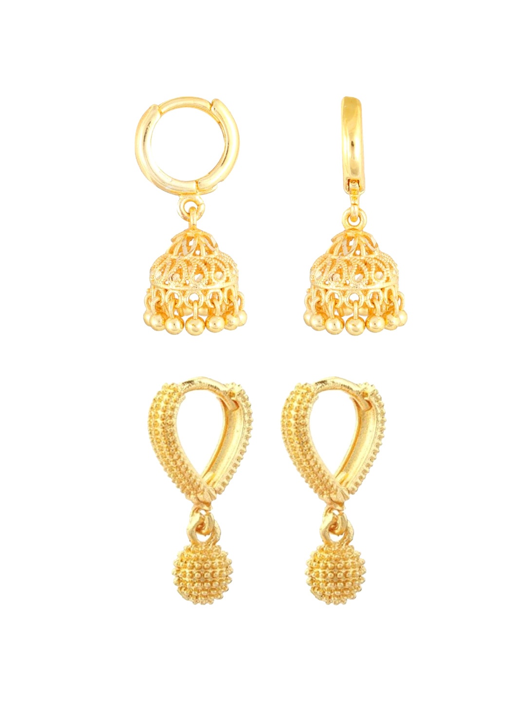 

Vighnaharta Set Of 2 Gold Plated Hoop Earrings