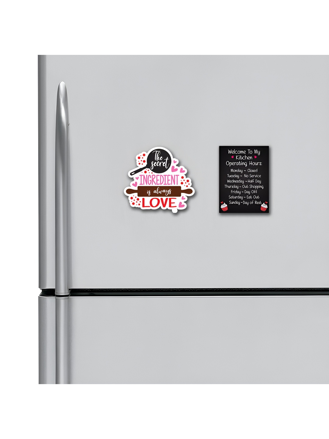 ARTBUG Black & White 2 Pcs Kitchen Quotes MDF Wood Decorative Fridge Magnets