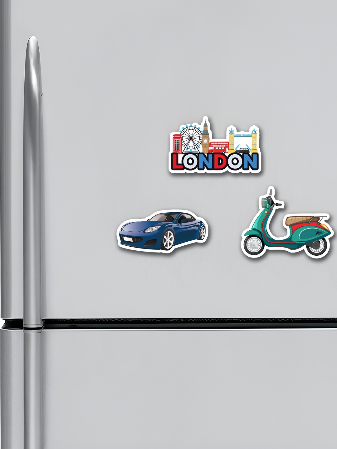 

ARTBUG 3 Pcs Green & Blue Printed Decorative Magnets