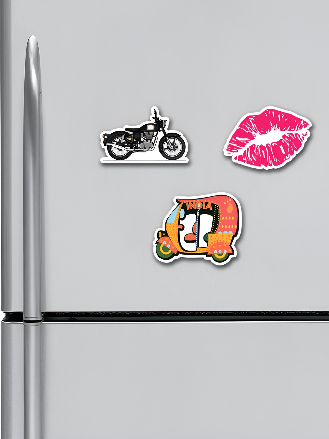 

ARTBUG Pink & Black 3 Pieces Printed MDF Wood Decorative Fridge Magnets