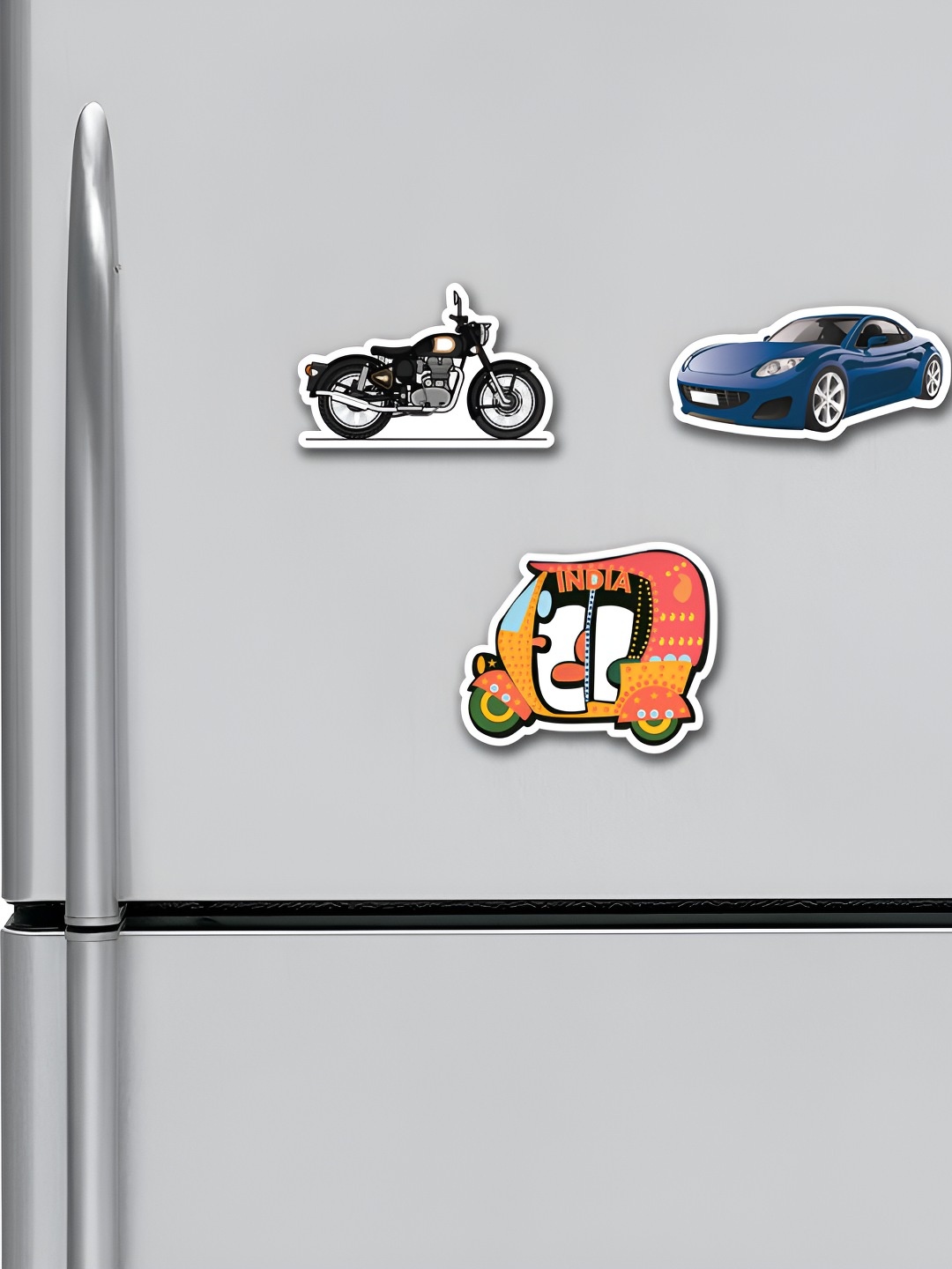 

ARTBUG Black & Blue 3 Pieces Printed MDF Wood Decorative Fridge Magnets