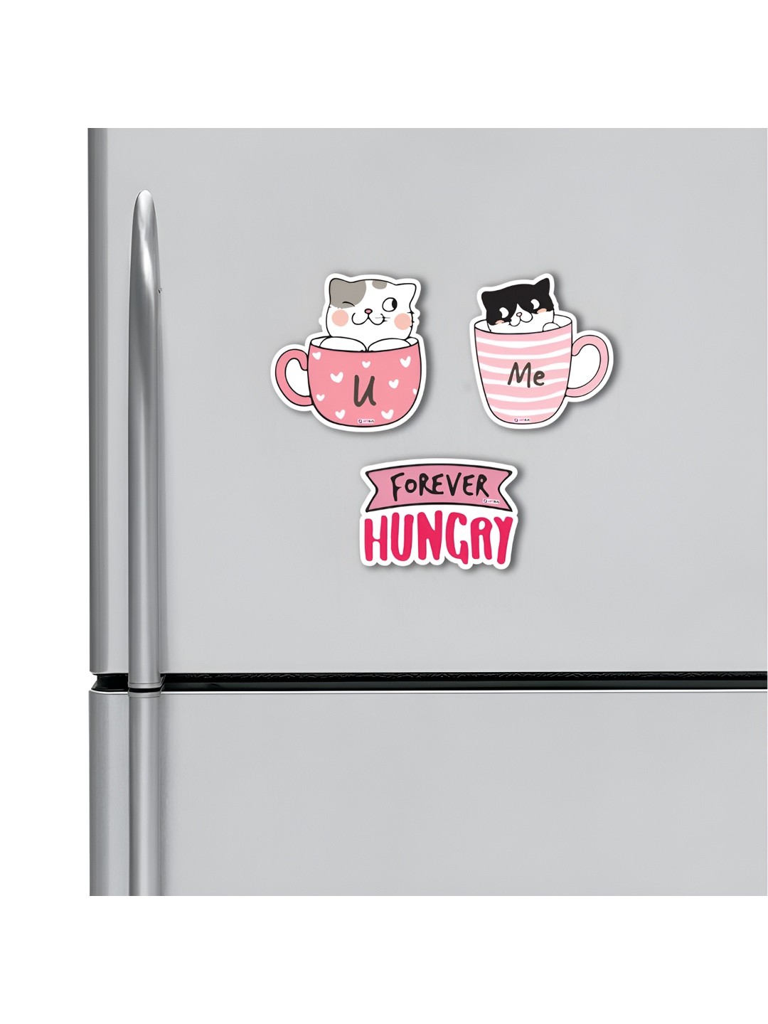 

ARTBUG 3 Pieces Pink & White Printed Decorative Magnets