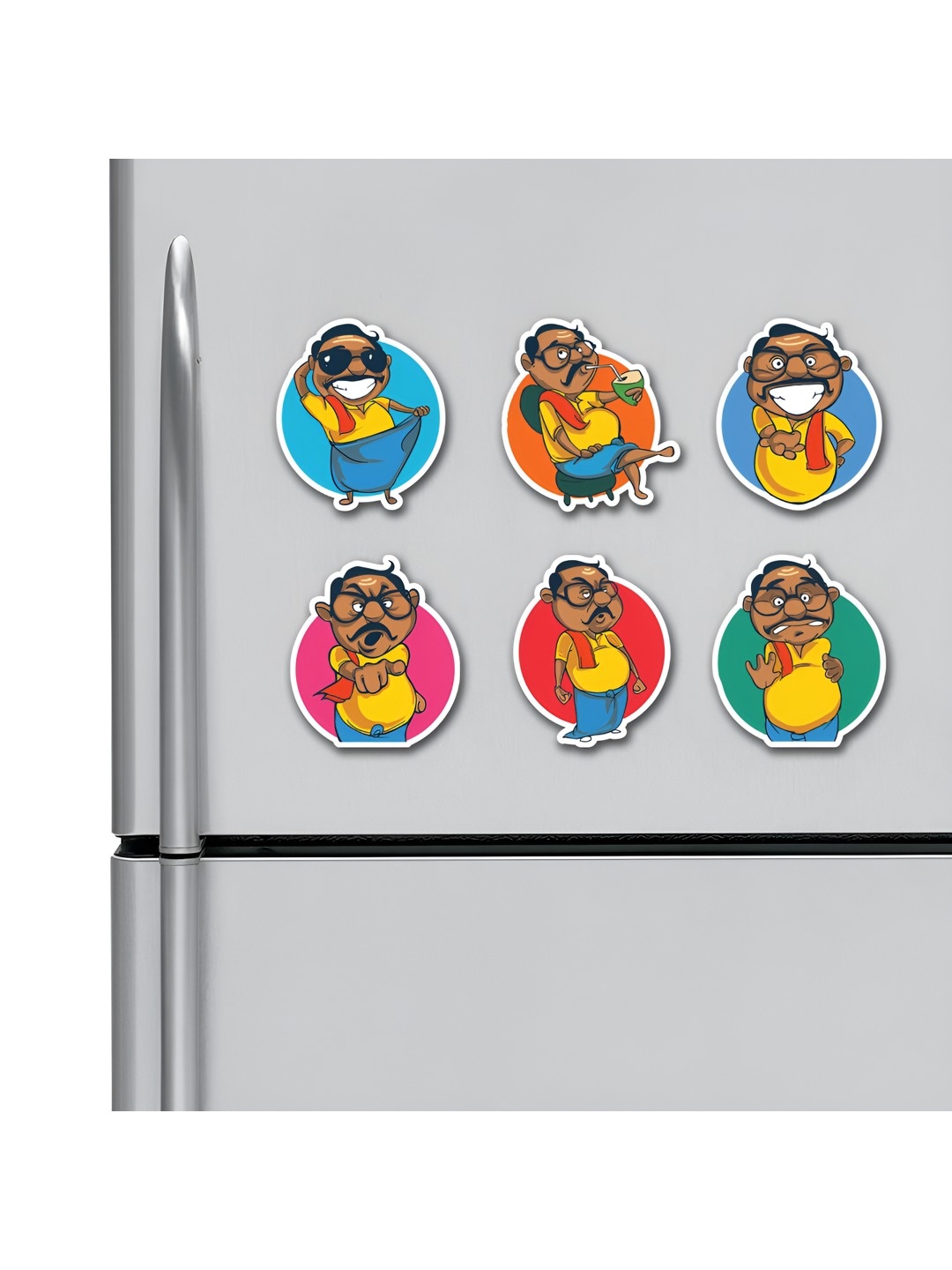 

ARTBUG Yellow & Red 6 Pieces Printed Decorative Magnets