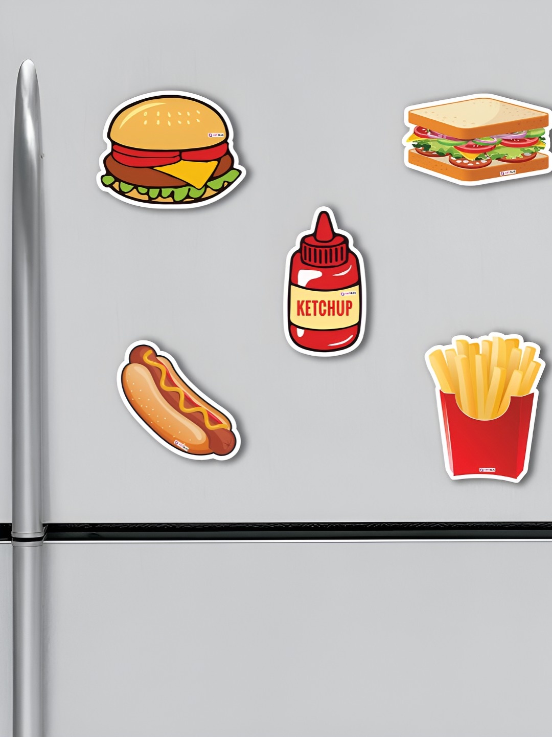 

ARTBUG 5 Pcs Brown & Red Printed Decorative Magnets