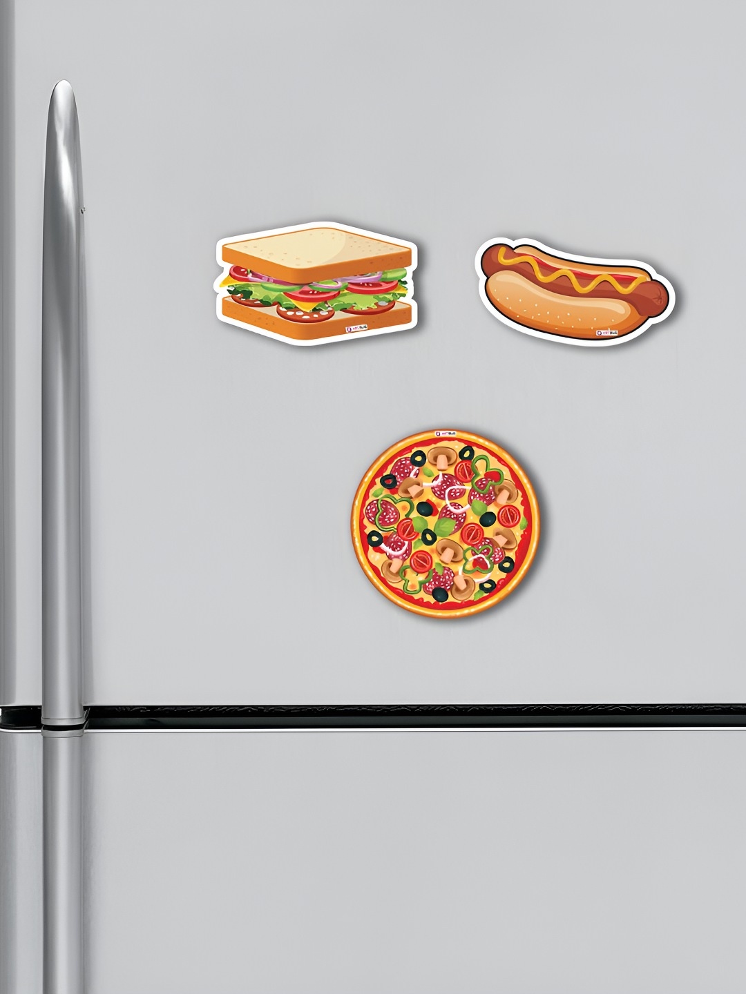 

ARTBUG 3 Pcs Brown & Red Printed Decorative Magnets