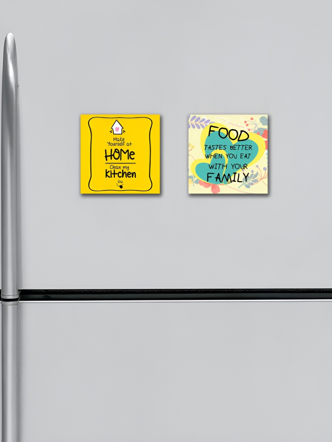 

ARTBUG 2 Pcs Yellow & Green Printed Decorative Magnets