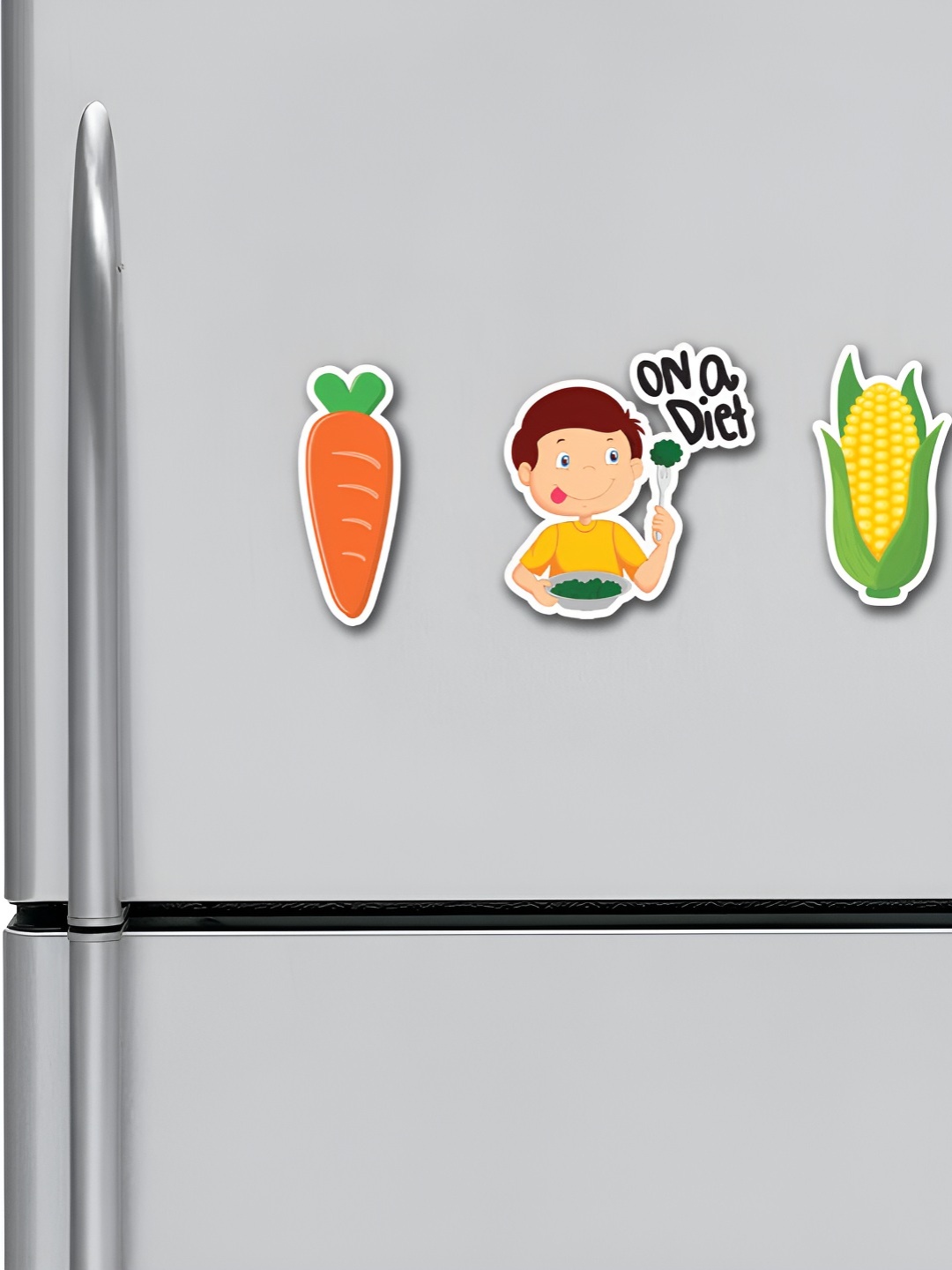 

ARTBUG Green & Yellow 3 Pieces Printed MDF Wood Decorative Fridge Magnets