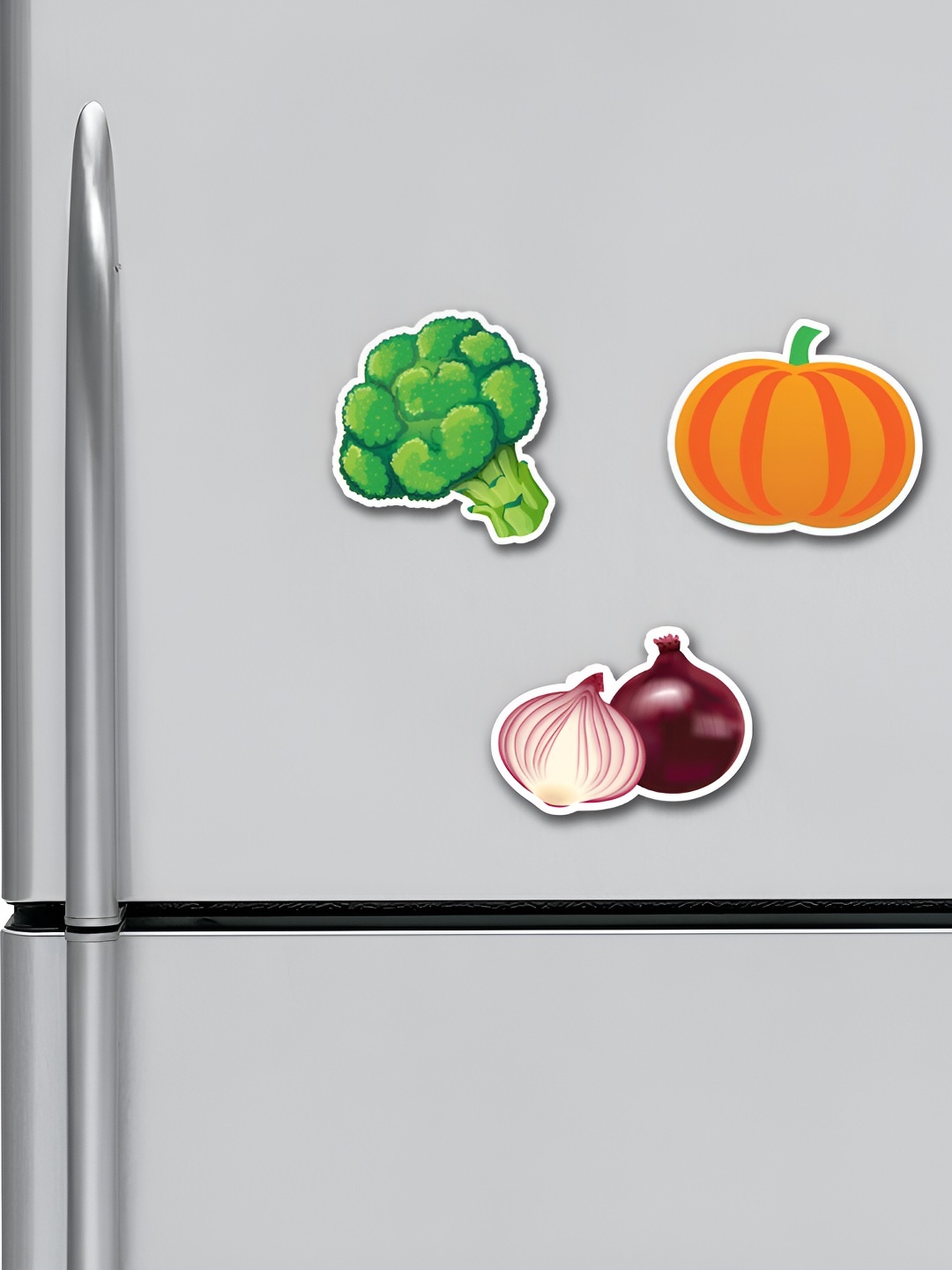 

ARTBUG Green & Orange 3 Pieces Vegetables Patterned Fridge Magnets