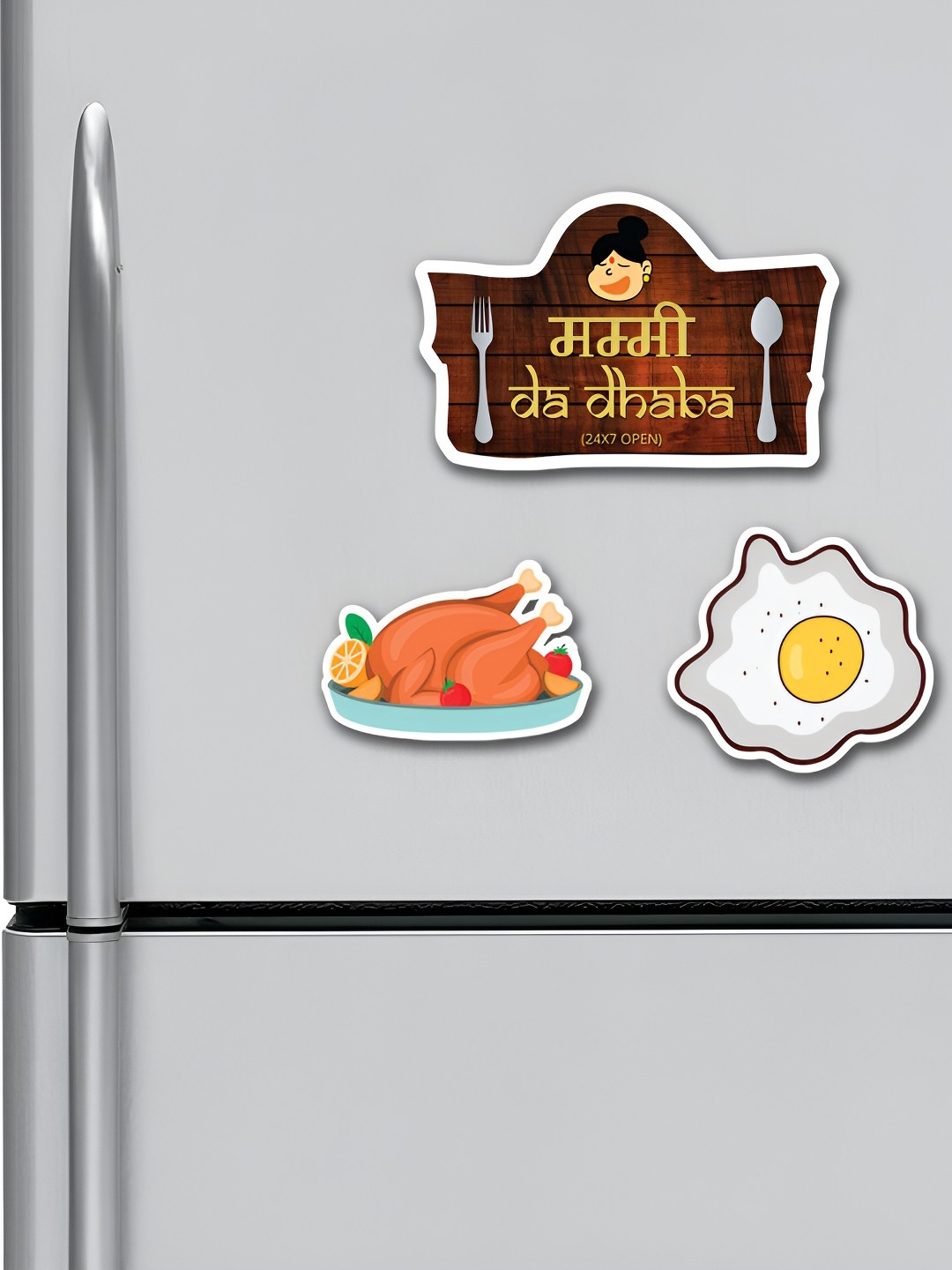 

ARTBUG White & Brown 3 Pieces Patterned Fridge Magnets