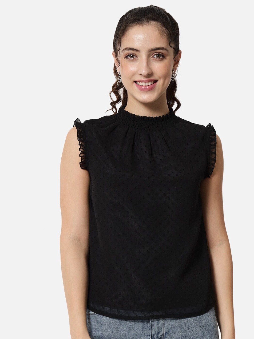 

BAESD Self Design Sleeveless Top, Black