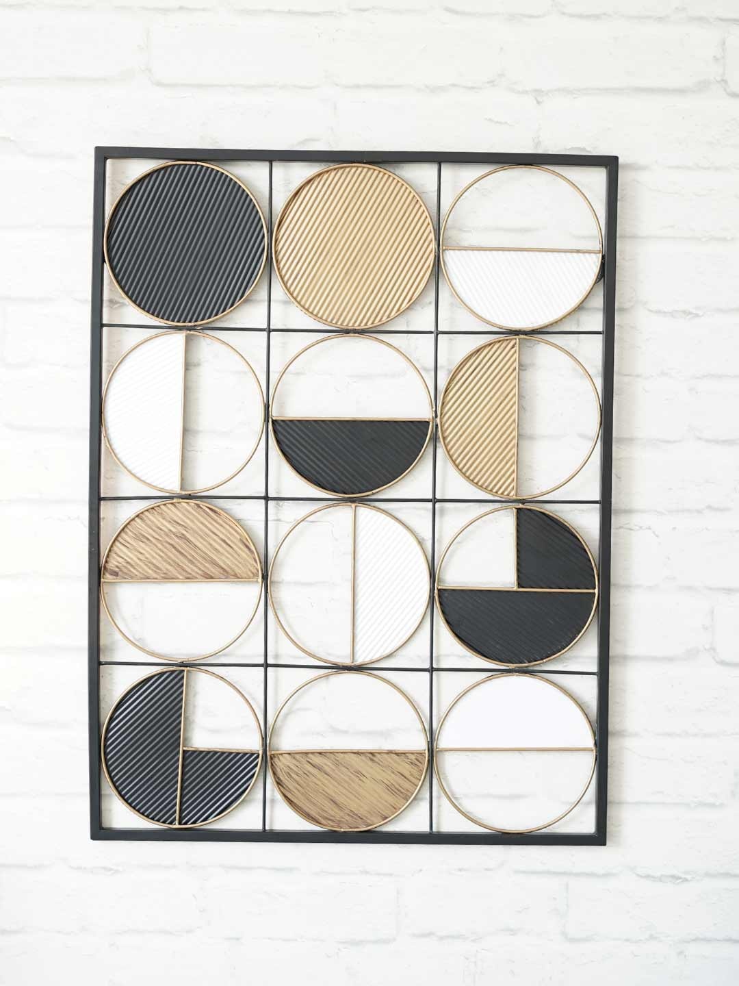 

BEHOMA Beige Textured Metal Wall Decor