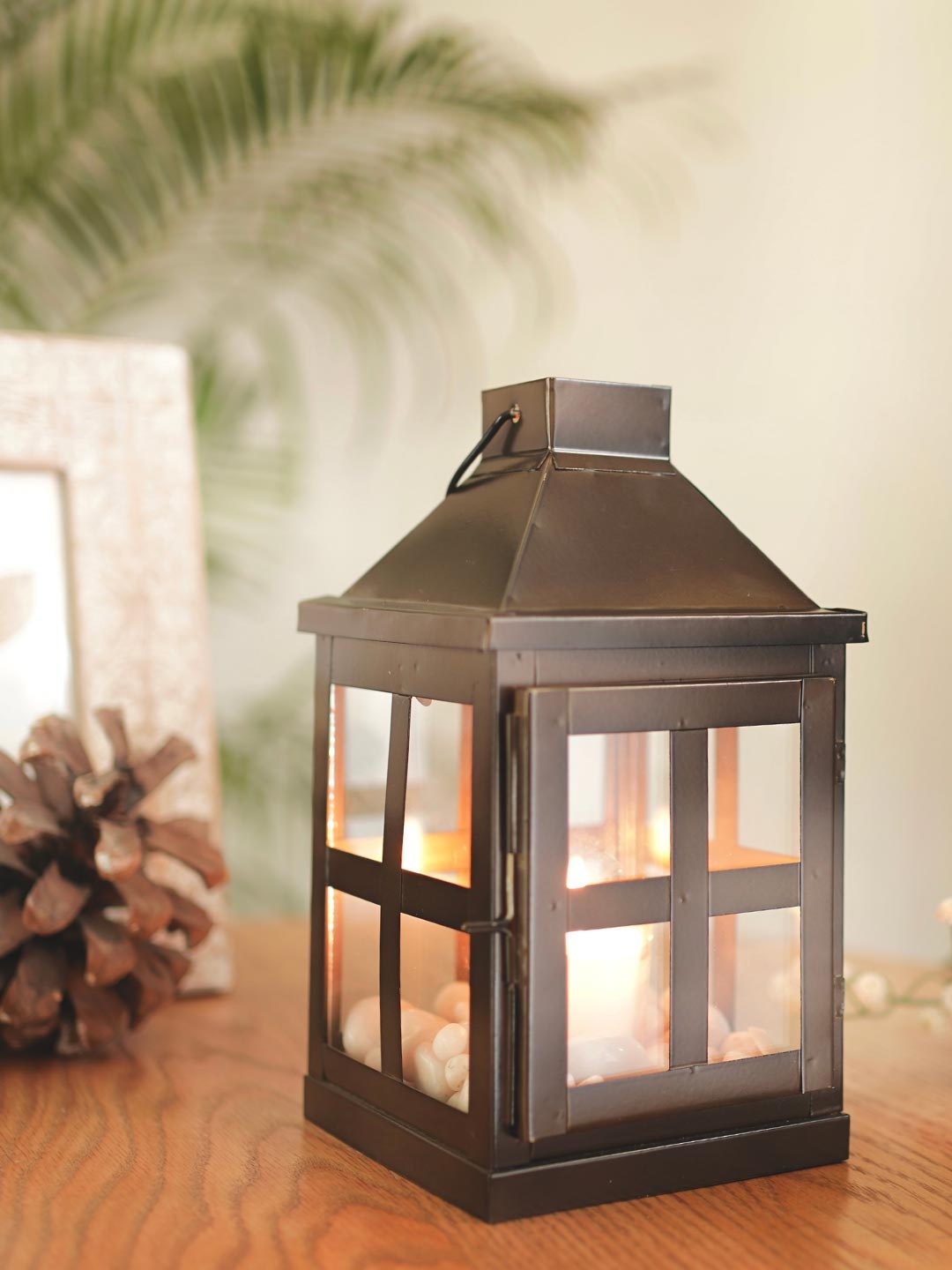 

BEHOMA Brown Moroccan Lantern Shaped Table Lamp