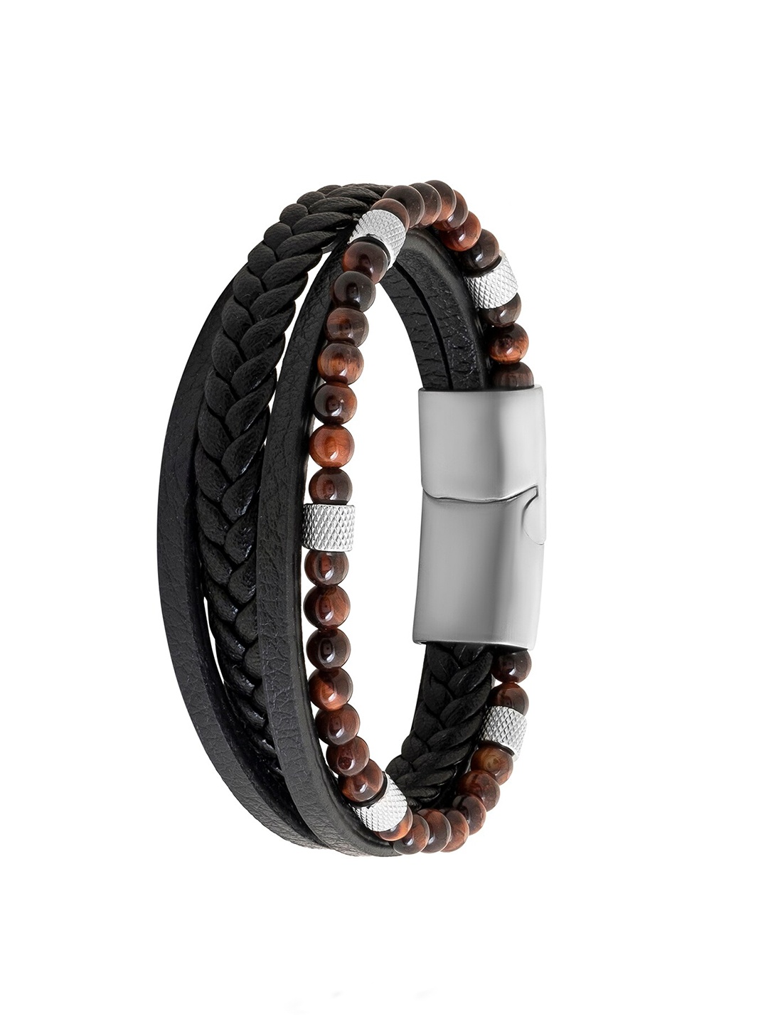 

bodha Men Leather Multistrand Bracelet, Brown