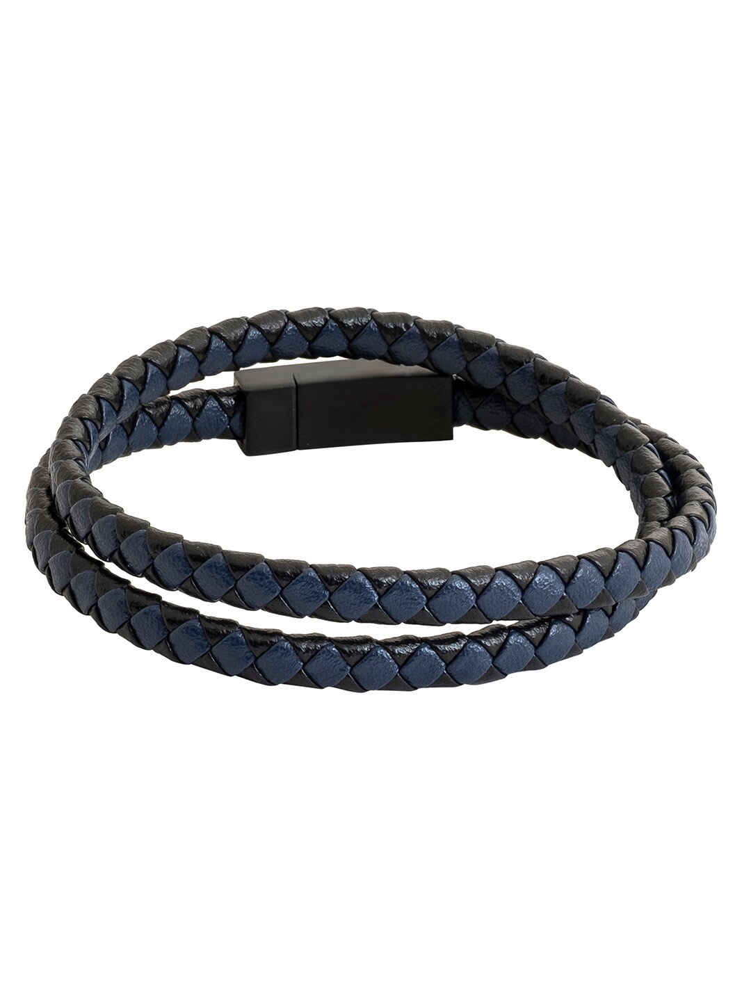 

bodha Leather Wraparound Bracelet, Blue