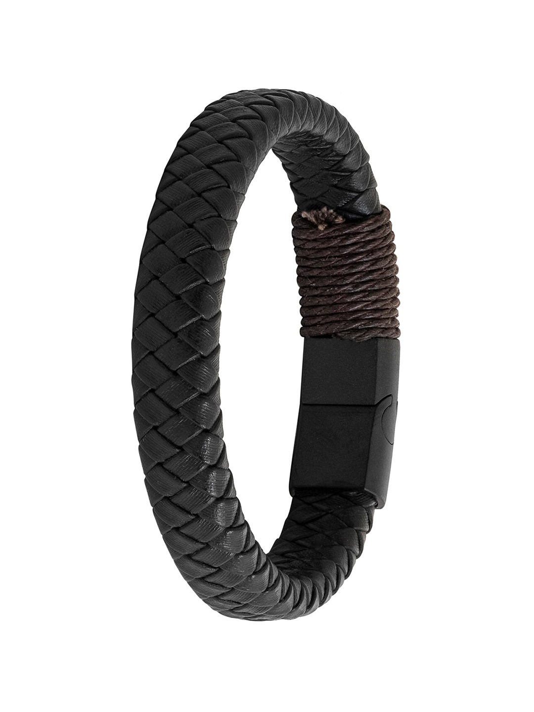 

bodha Men Leather Wraparound Bracelet, Black