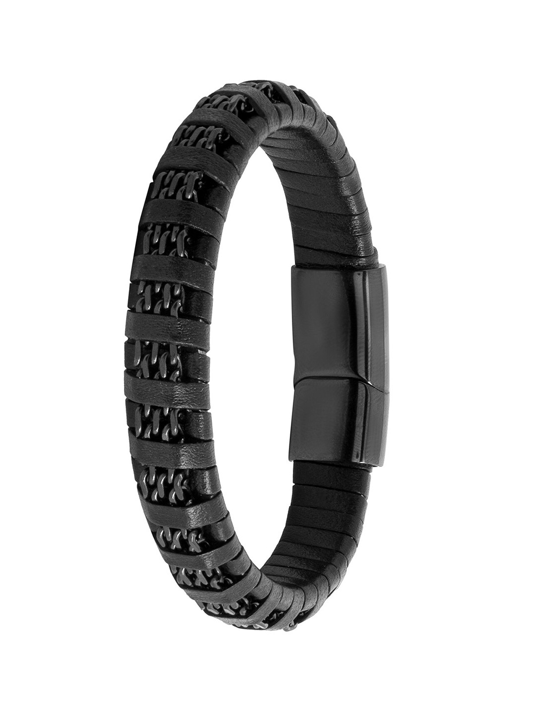 

bodha Leather Wraparound Bracelet, Black