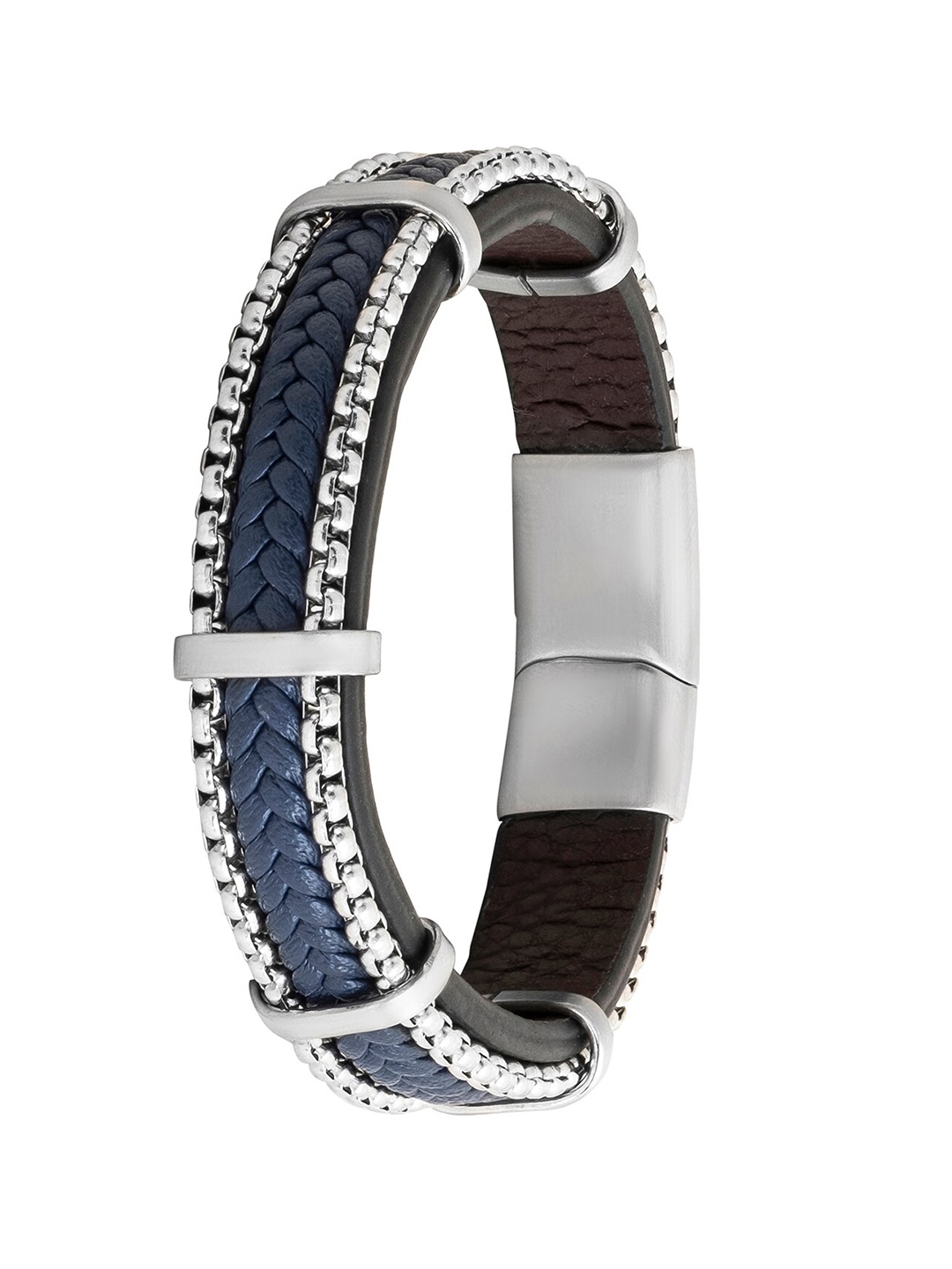

bodha Leather Wraparound Bracelet, Blue