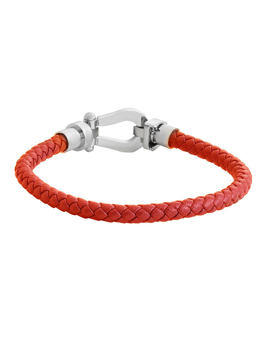 

bodha Men Leather Wraparound Bracelet, Silver