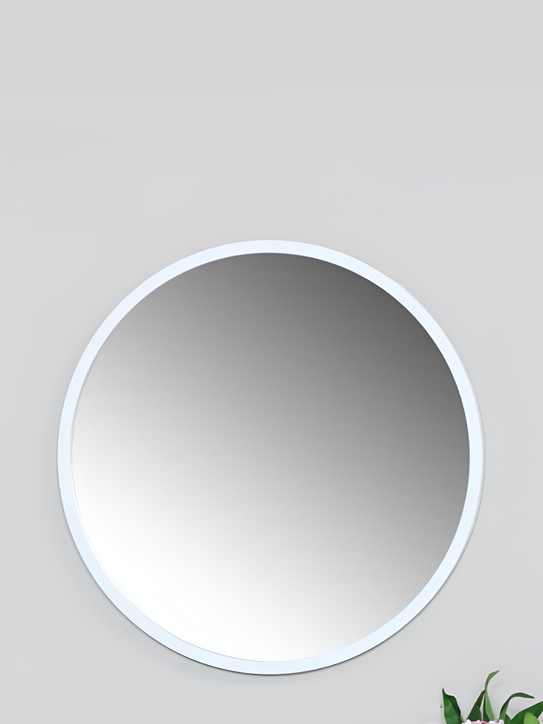 

CasaGold White Round Metal Mount Wall Mirror