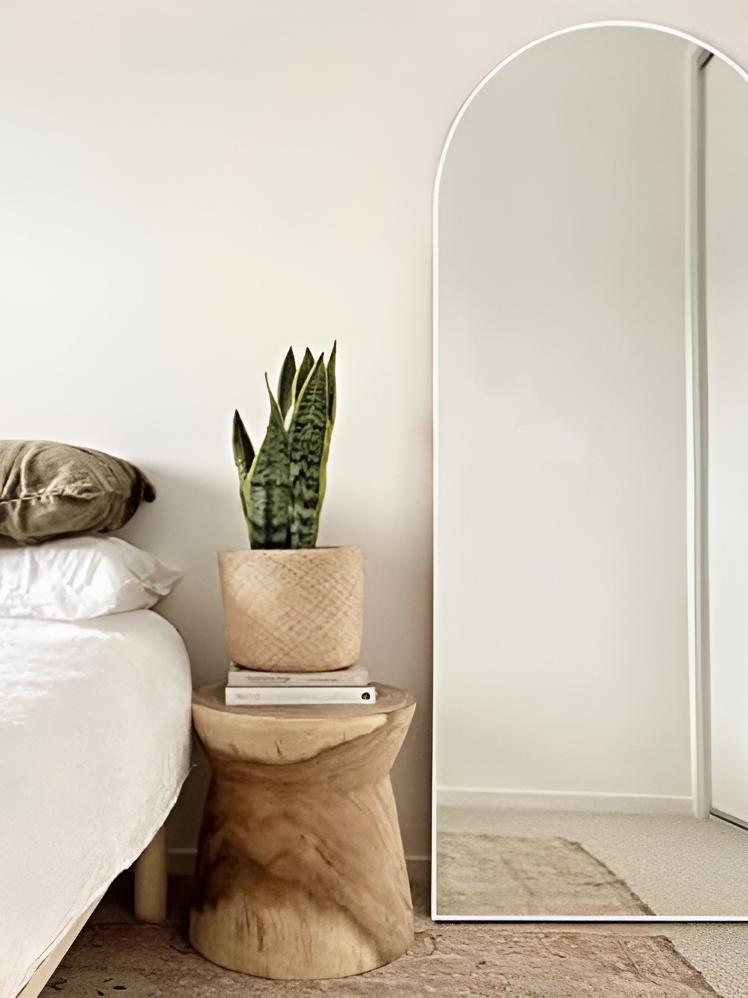 

CasaGold White Arch Wall Metal Length Mirror With Stand
