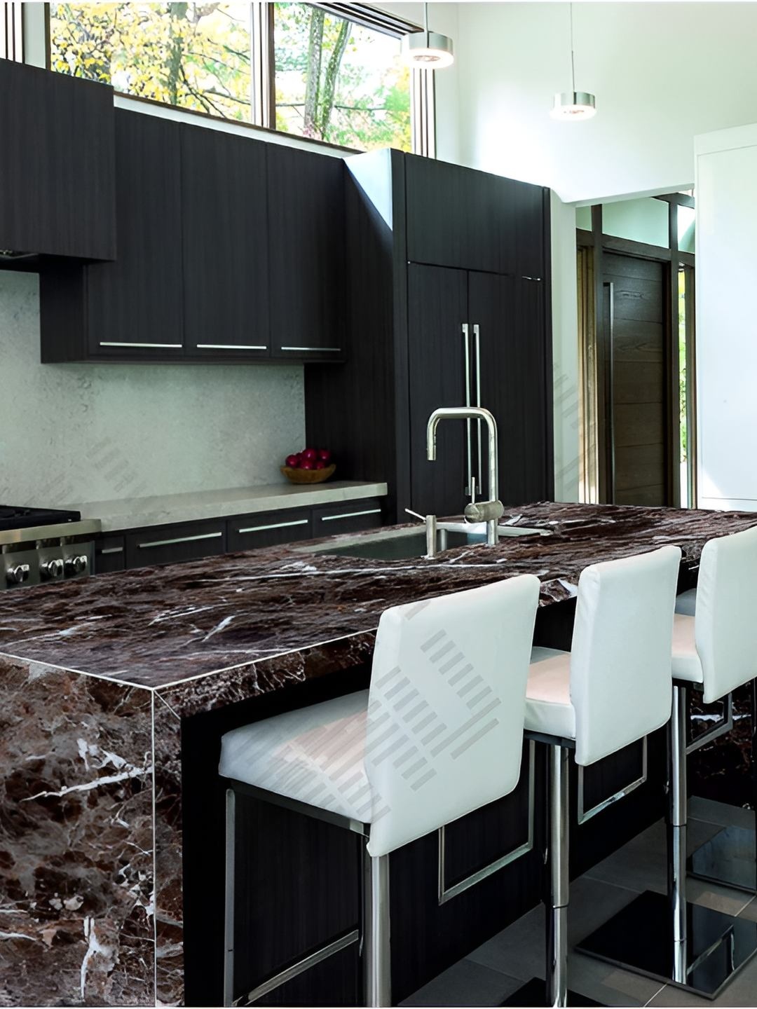

CVANU Brown & White Marble Self-Adhesive Vinyl Wallpaper