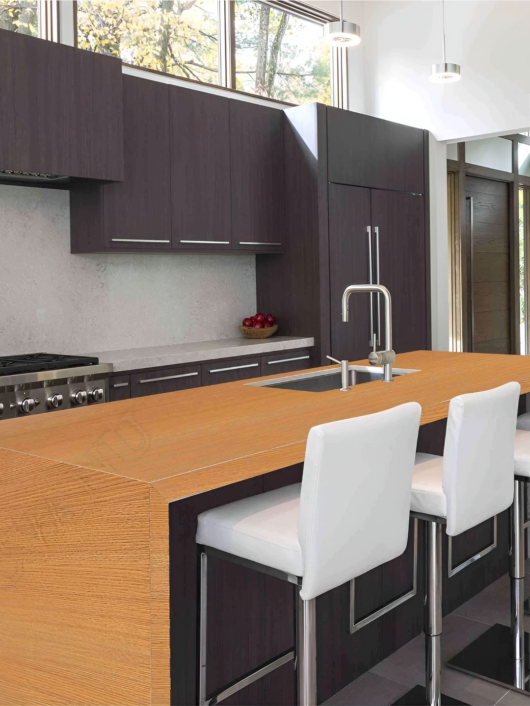 

CVANU Camel Brown Wood Grain Self-Adhesive Vinyl Wallpaper