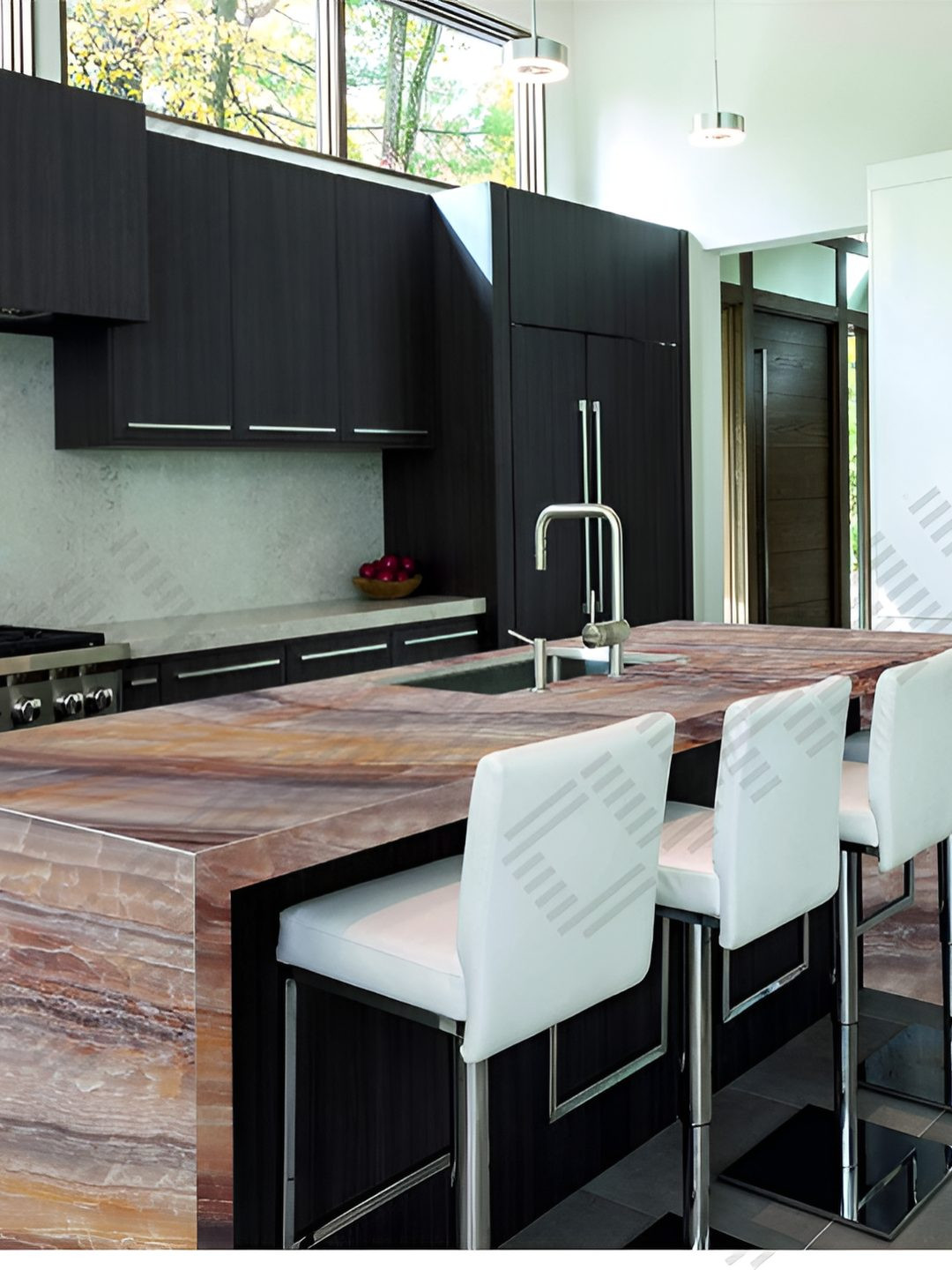 

CVANU Brown & Orange Marble Self-Adhesive Wallpaper