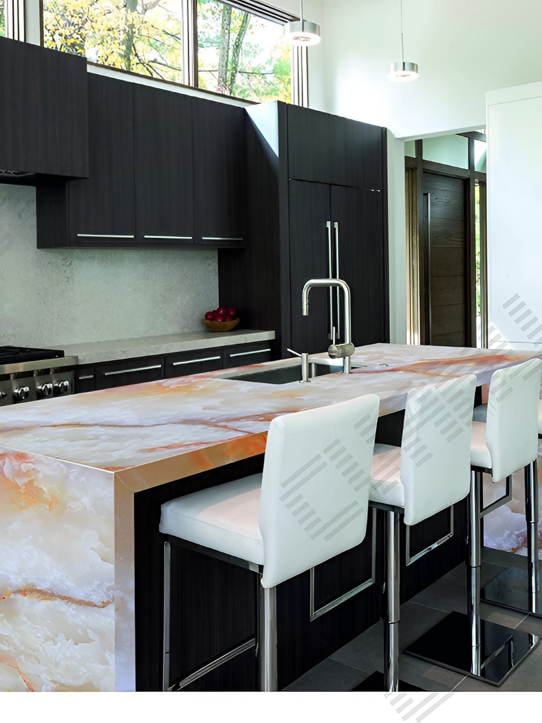 

CVANU Cream & Orange Self-Adhesive Marble Wallpaper