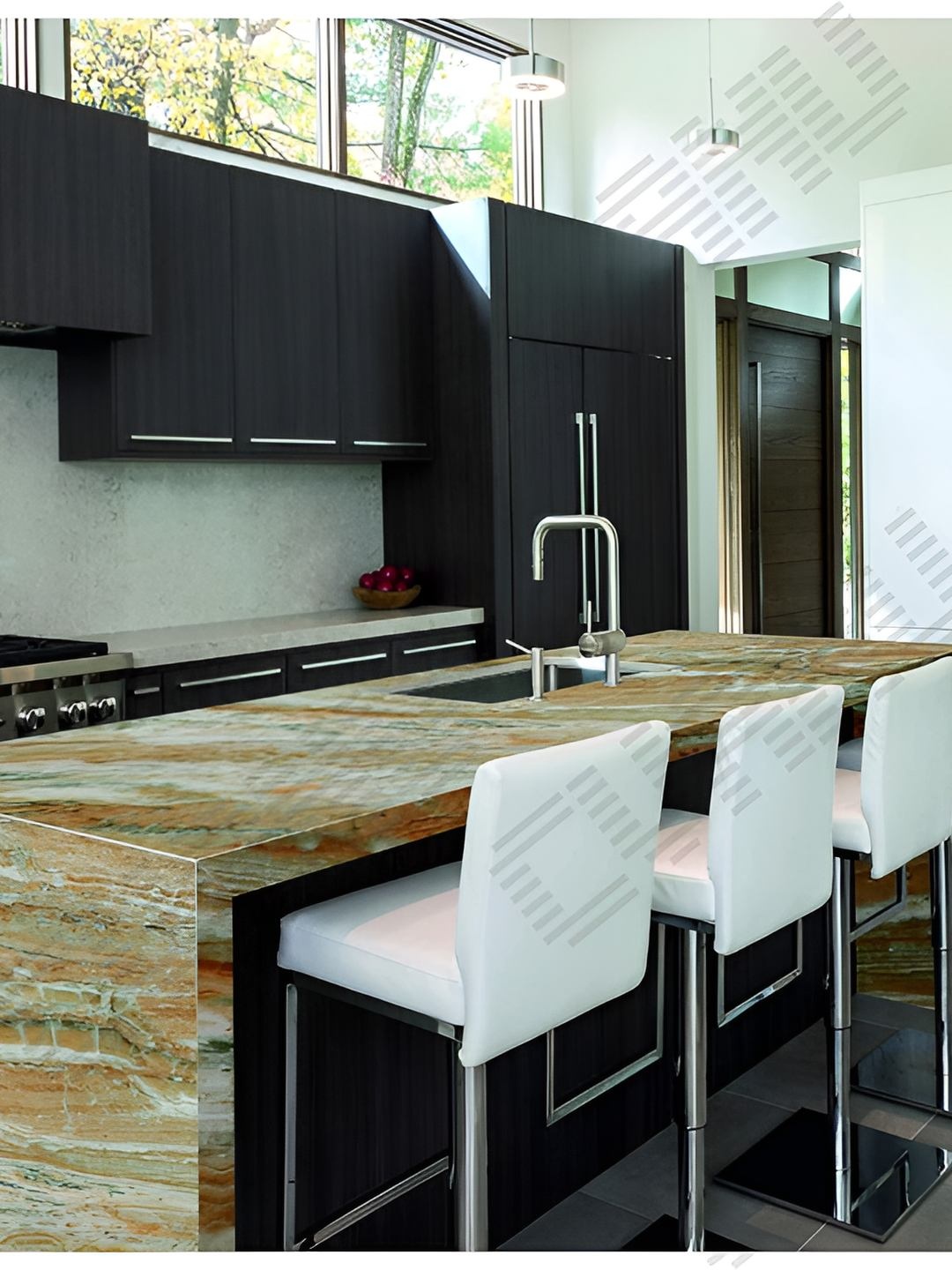 

CVANU Orange & Brown Marble Pattern Self-Adhesive Vinyl Wallpaper