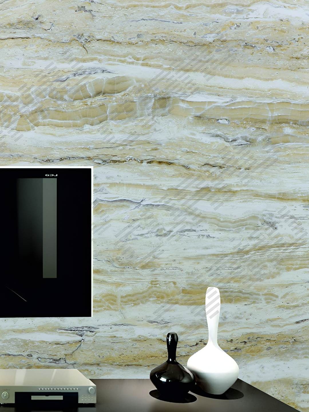 

CVANU Grey & Camel Brown Self-Adhesive Marble Wallpaper