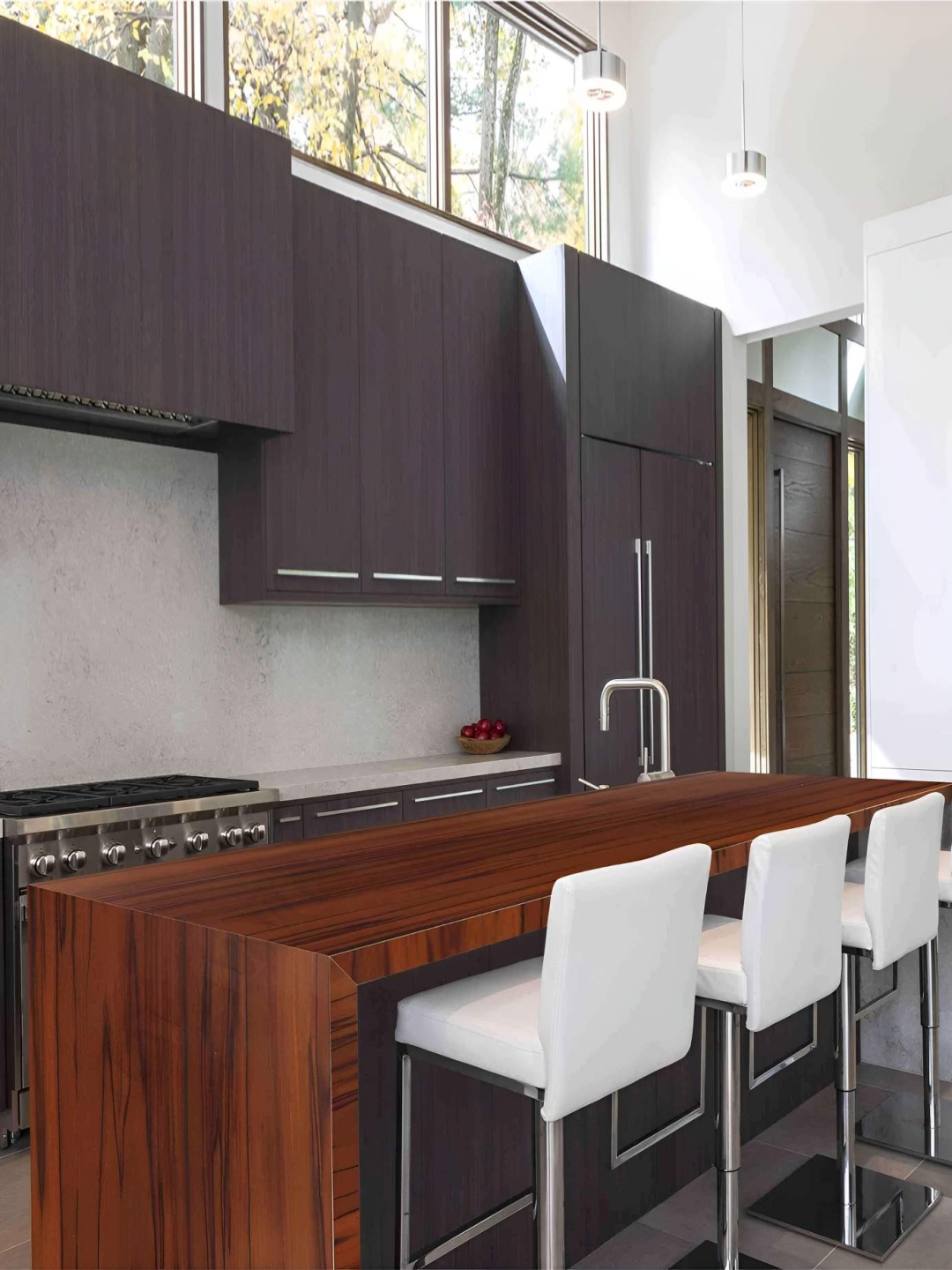 

CVANU Brown & Black Wood Grain Pattern Self-Adhesive Vinyl Wallpaper