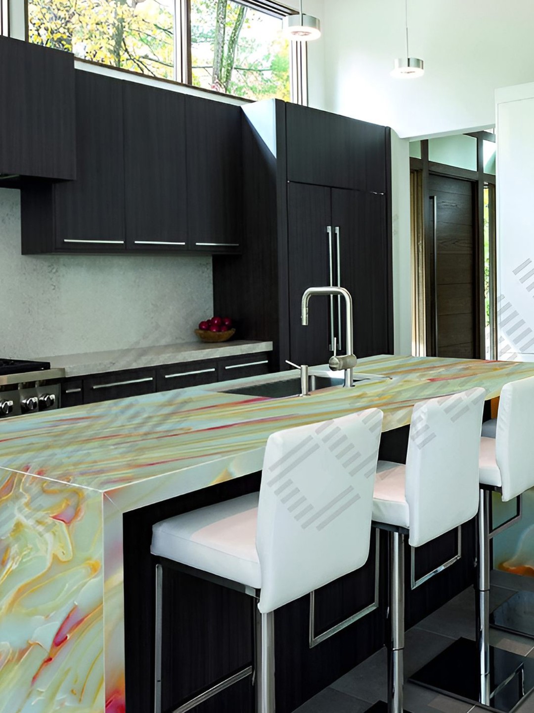 

CVANU Orange & Brown Marble Pattern Self-Adhesive Vinyl Wallpaper