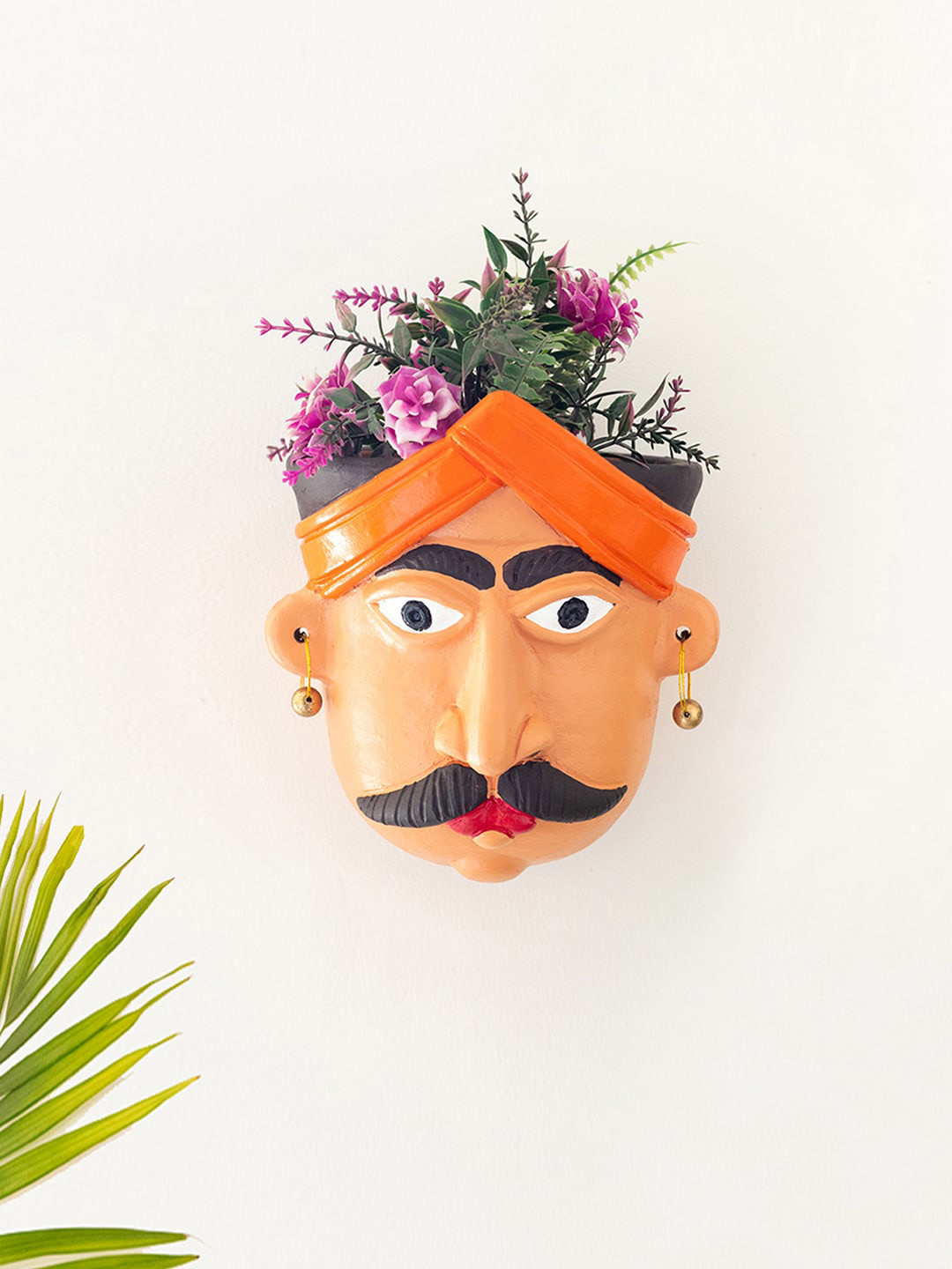

ExclusiveLane Beige & Orange Gardener Terracotta Wall Hanging Planter Pot