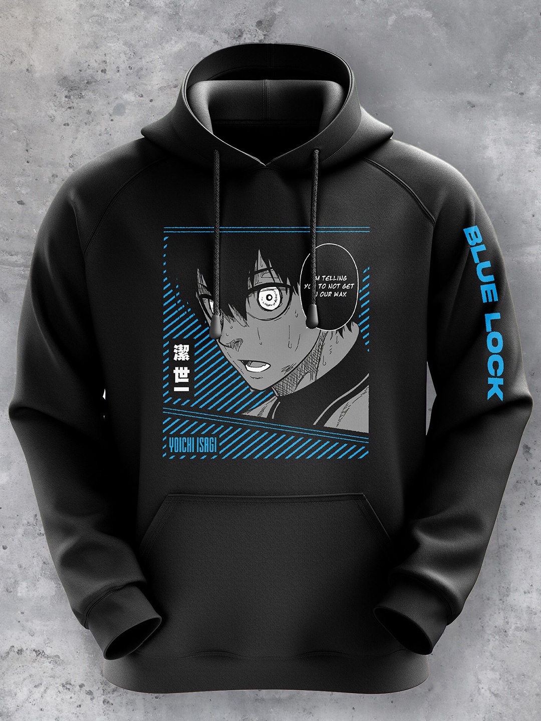 

fanideaz Men Black Printed Hooded Sweatshirt