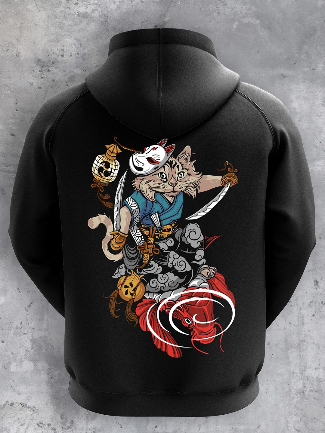 

fanideaz Anime Printed Hooded Pullover, Black