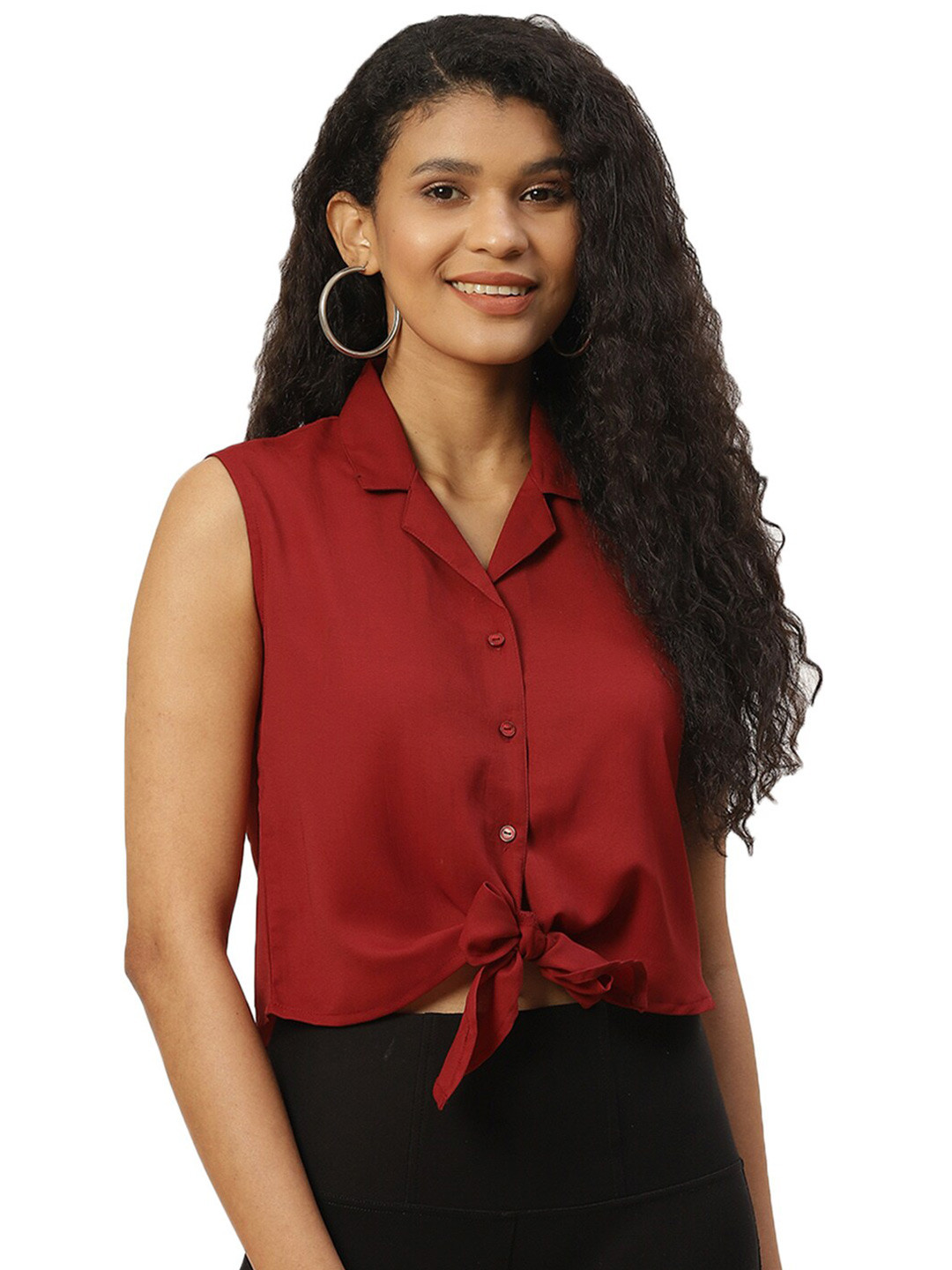 

SHIJILA Shirt Style Top, Maroon