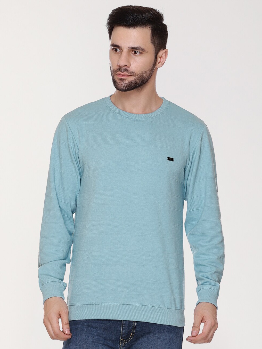 

ARRAY Round Neck Cotton Pullover, Blue
