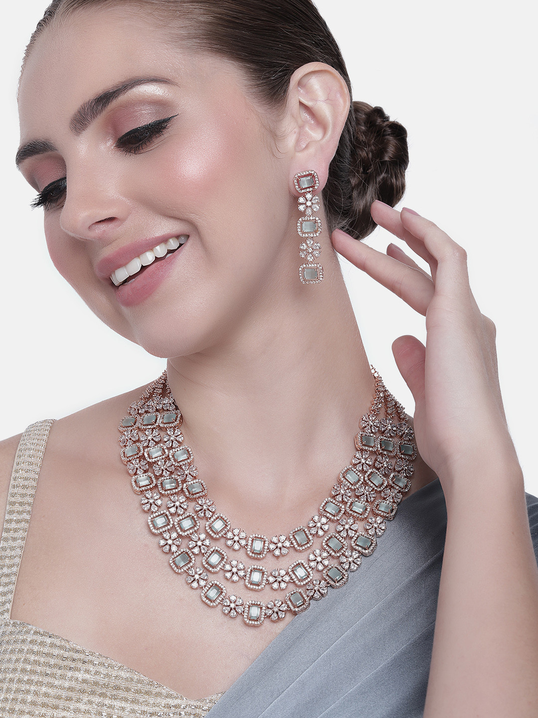 

Estele Rose Gold-Plated CZ Jewellery Set