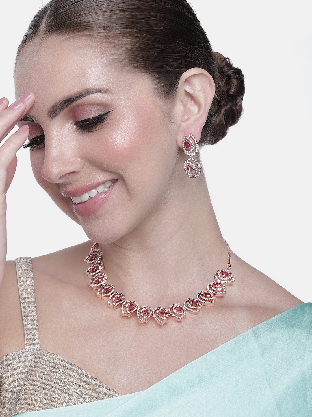 

Estele Rose Gold-Plated CZ Jewellery Set