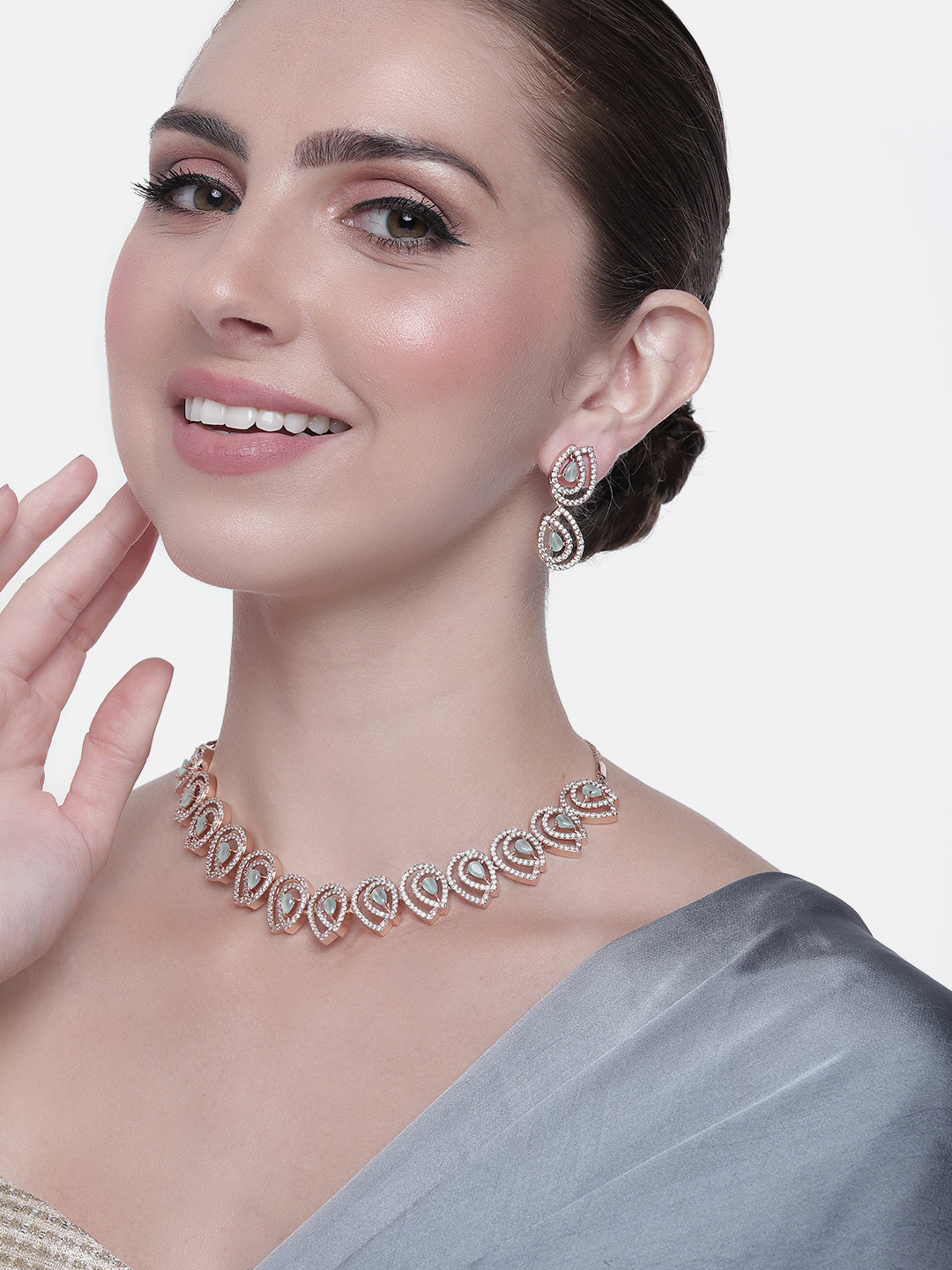 

Estele Rose Gold-Plated CZ Jewellery Set