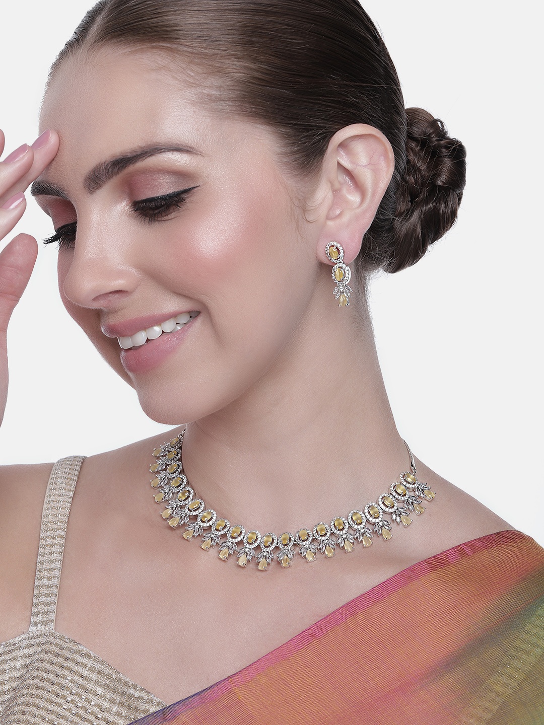 

Estele Rhodium-Plated CZ Jewellery Set, Silver